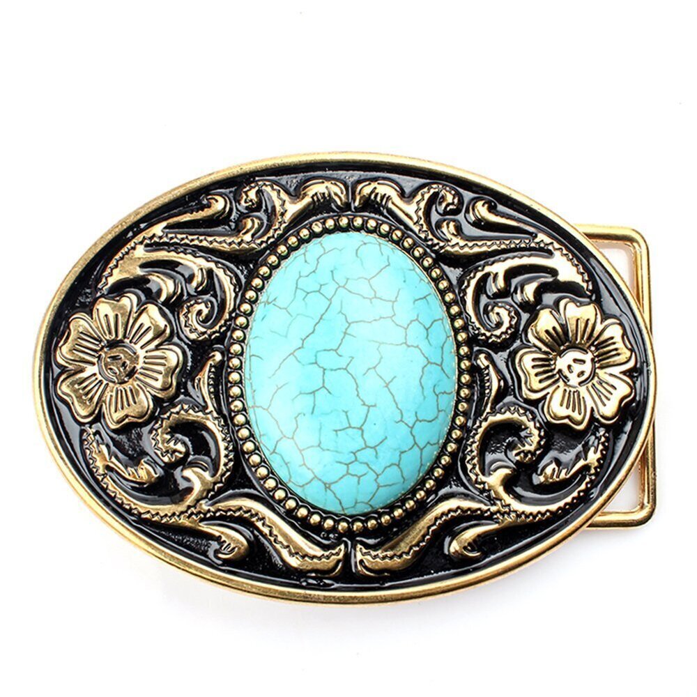 1853 Belt buckle, Western cowboy Turquoise Stone belt buckle for leather